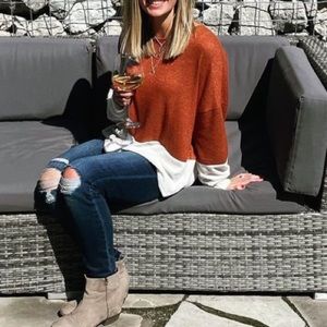 Pink Lily Colorblock Sweater